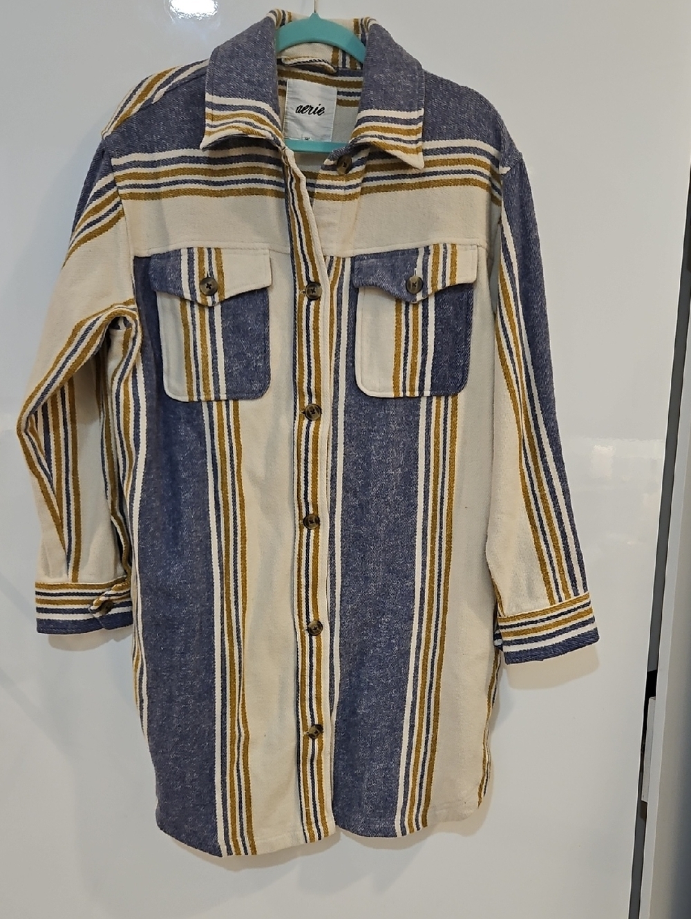 Aerie Striped Button-Up Shacket
